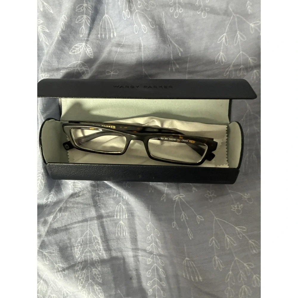 WarbyParker Sibley 201 Tortoise Rectangular Eyeglasses Frames 52-18-140 withCase